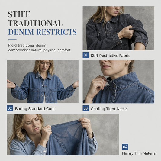 Women's Oversized Denim Mock Neck Mini Dress