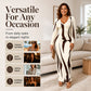 Women's Printed Long Sleeve Bodycon Maxi Dress