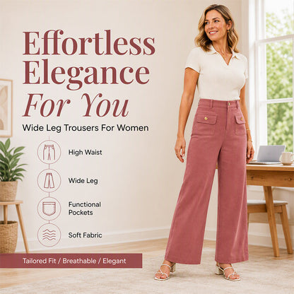 Women's High-Waisted Wide-Leg Pants