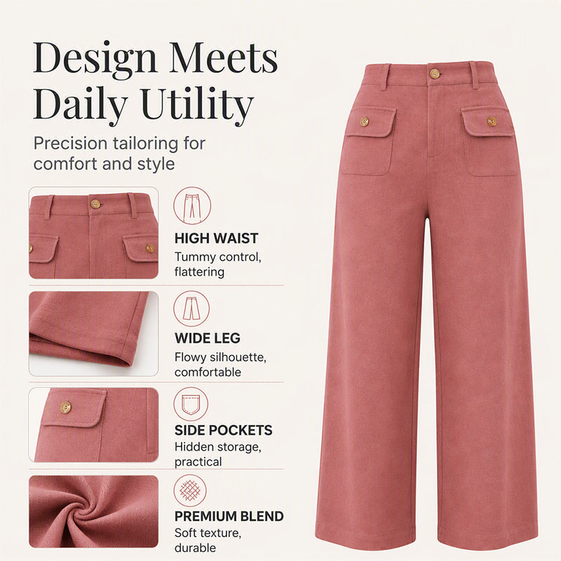 Women's High-Waisted Wide-Leg Pants