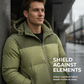 Men's Winter Color-Block Puffer Hooded Jacket