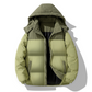 Men's Winter Color-Block Puffer Hooded Jacket