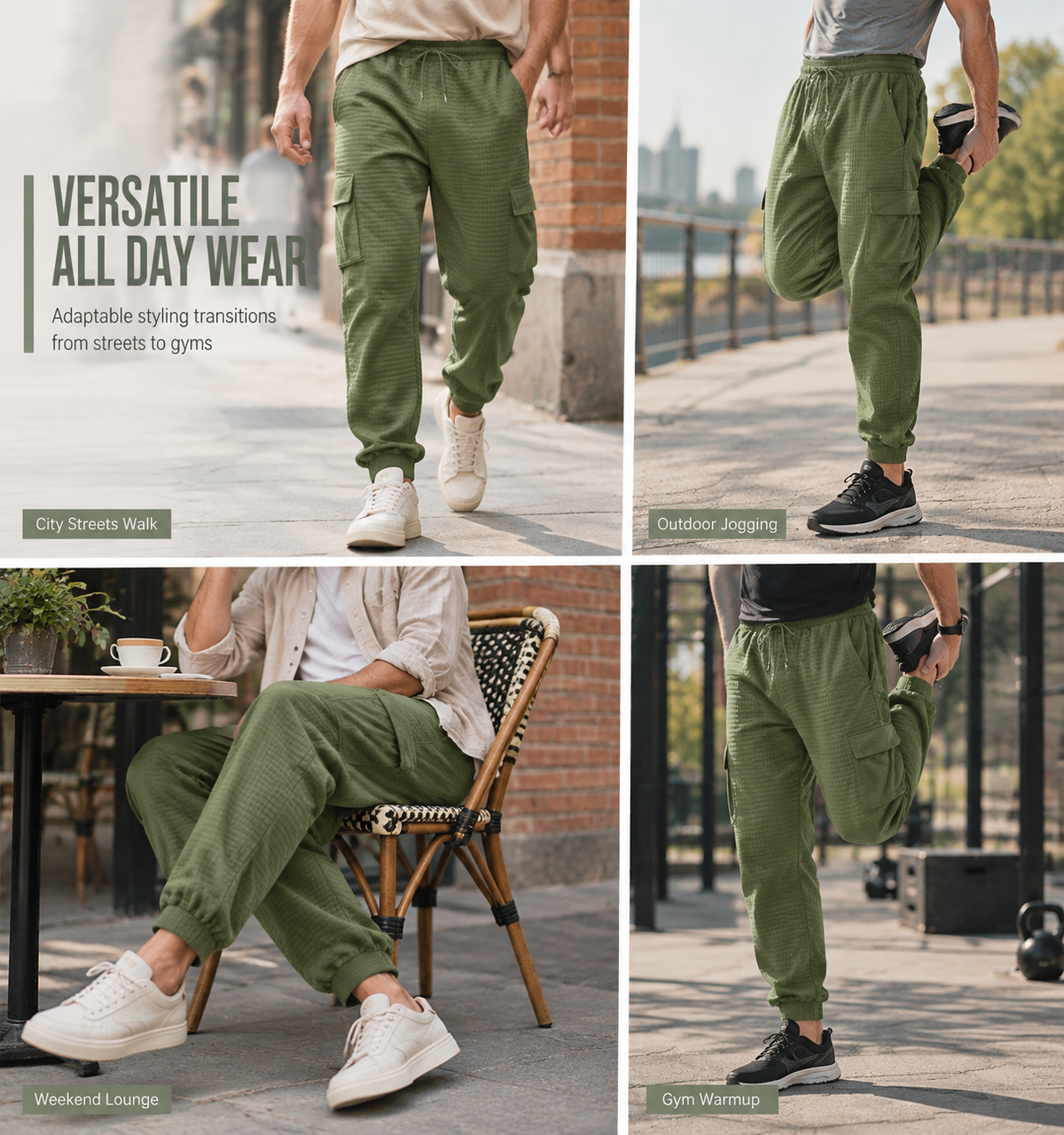 Men's Casual Cargo Jogger Pants