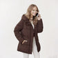 Women's Hooded Mid-Length Puffer Coat