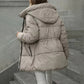 Women's Hooded Mid-Length Puffer Coat