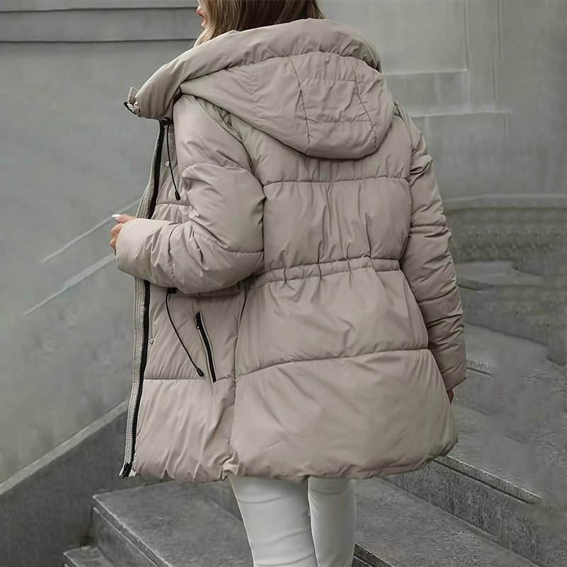 Women's Hooded Mid-Length Puffer Coat