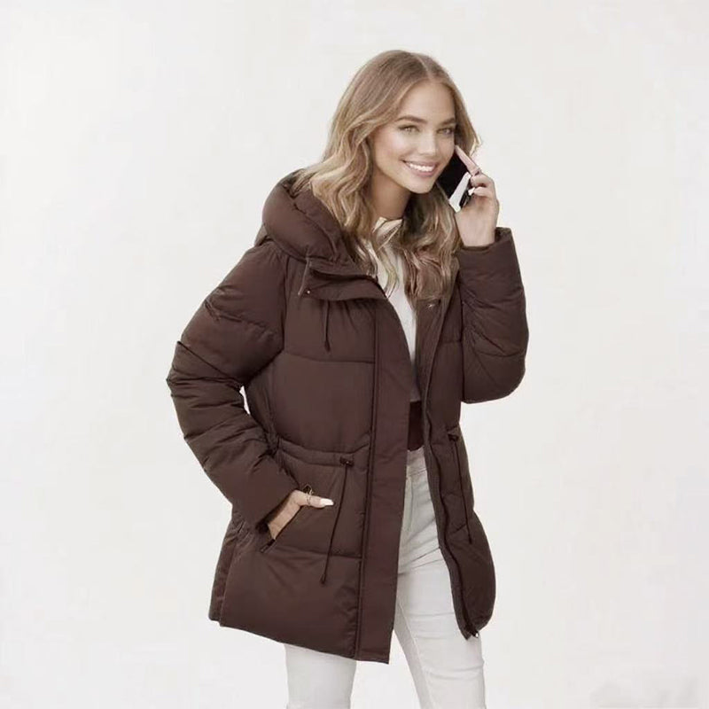 Women's Hooded Mid-Length Puffer Coat