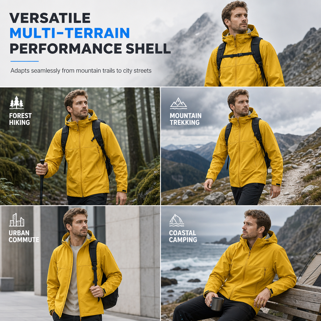 Unisex Outdoor Hooded Softshell Jacket