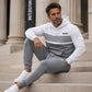 Men's Casual Color-Block Hoodie and Pants Set