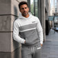 Men's Casual Color-Block Hoodie and Pants Set