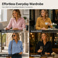 ✨ Effortless Polish | Women’s Crinkle-Texture Button-Down Shirt