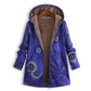 Women's Vintage Leaf Print Hooded Coat