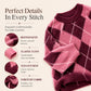 Women's Retro Argyle Cozy Knit Sweater