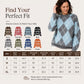 Women's Retro Argyle Cozy Knit Sweater
