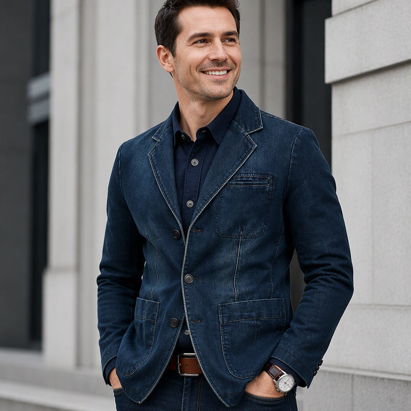 Men's Stylish Slim Fit Denim Blazer