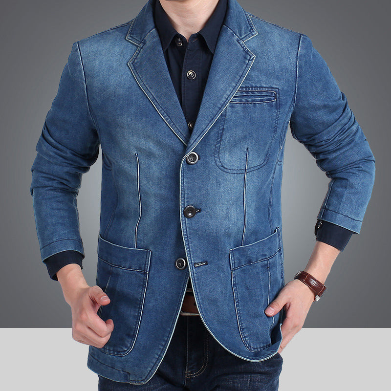 Men's Stylish Slim Fit Denim Blazer