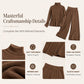Women's Turtleneck Knit Top and Wide-Leg Pants Set