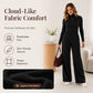 Women's Turtleneck Knit Top and Wide-Leg Pants Set
