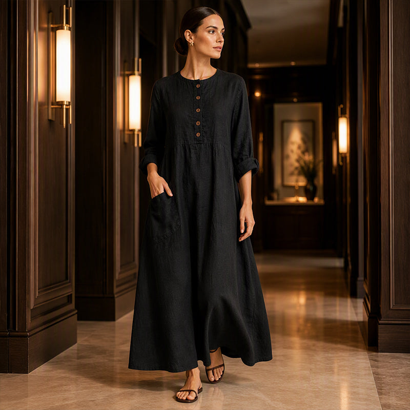 Women's Casual Maxi Dress with Pockets