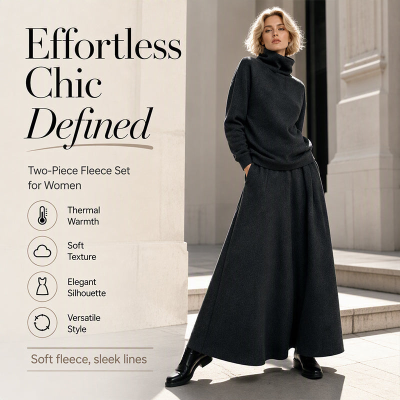 Women's Turtleneck Top and Maxi Skirt Set