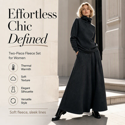 Women's Turtleneck Top and Maxi Skirt Set