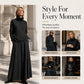 Women's Turtleneck Top and Maxi Skirt Set