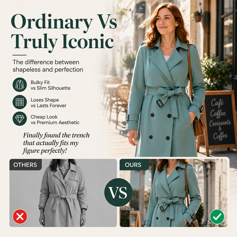 Women's Slim Fit Double Breasted Trench Coat