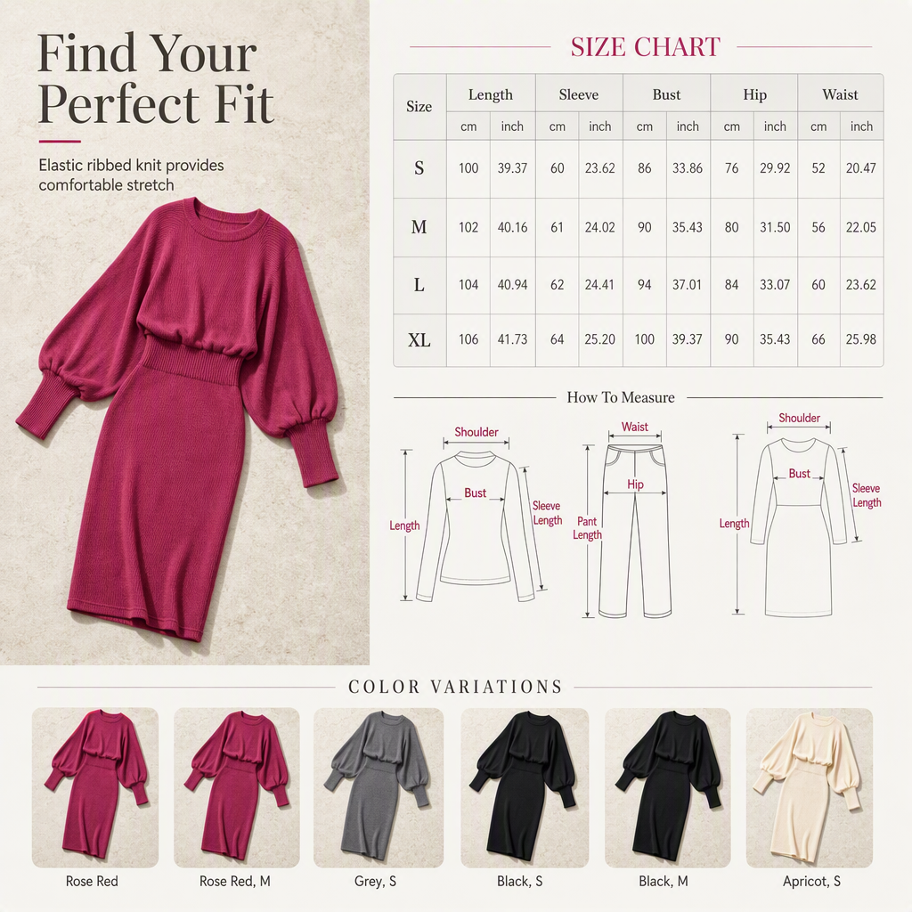 Women's Long Sleeve Knit Sweater Dress