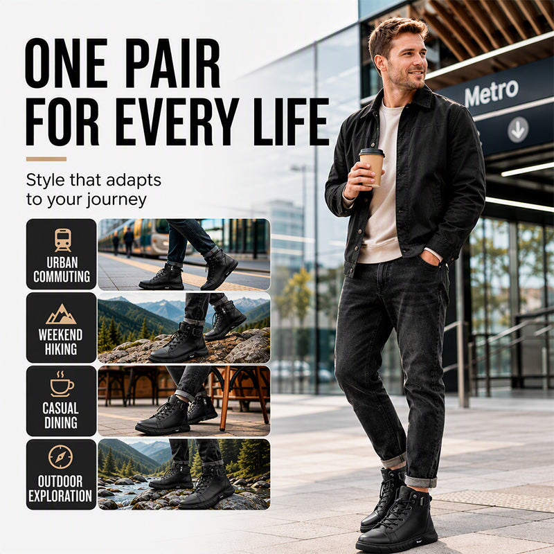 Men's Waterproof Genuine Leather Combat Boots