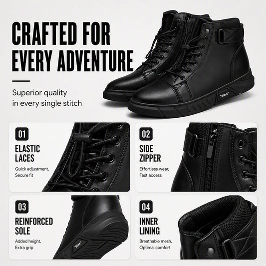 Men's Waterproof Genuine Leather Combat Boots