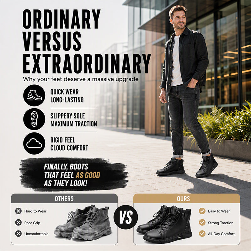 Men's Waterproof Genuine Leather Combat Boots