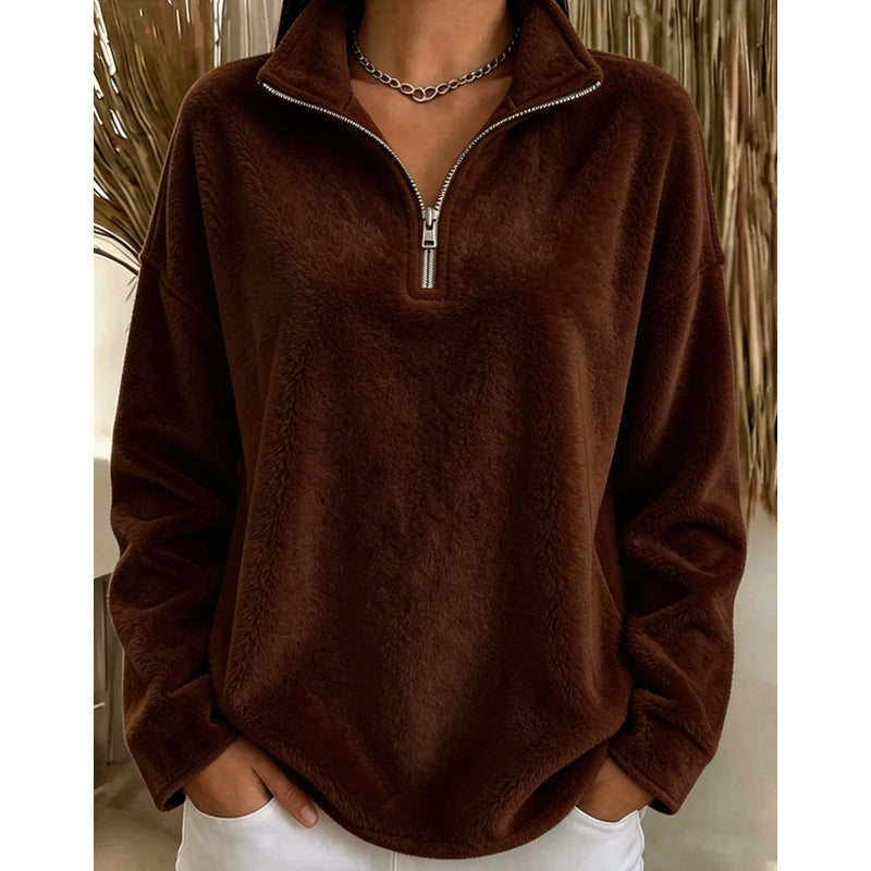 Women's Casual Cozy Quarter-Zip Sweatshirt