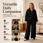 Women's Cropped Zip-Up Sweatshirt & Wide-Leg Pants Set