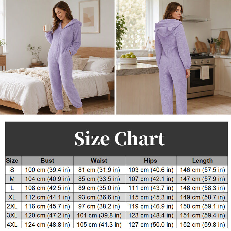 Women's Winter Warm Hooded Onesie Pajamas Jumpsuit