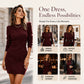 Women's Crew Neck Ribbed Knit Bodycon Dress