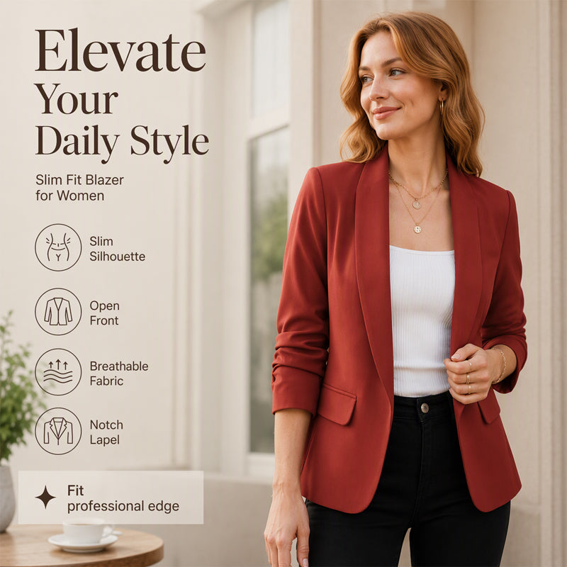 🧥 Flattering Slim Fit, Effortless Blazer Style | Women's Versatile Blazer