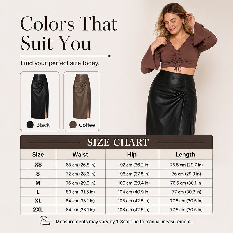 Women's Chic Irregular Side Slit PU Leather Skirt