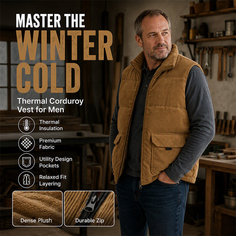 Men's Thickened Corduroy Padded Vest