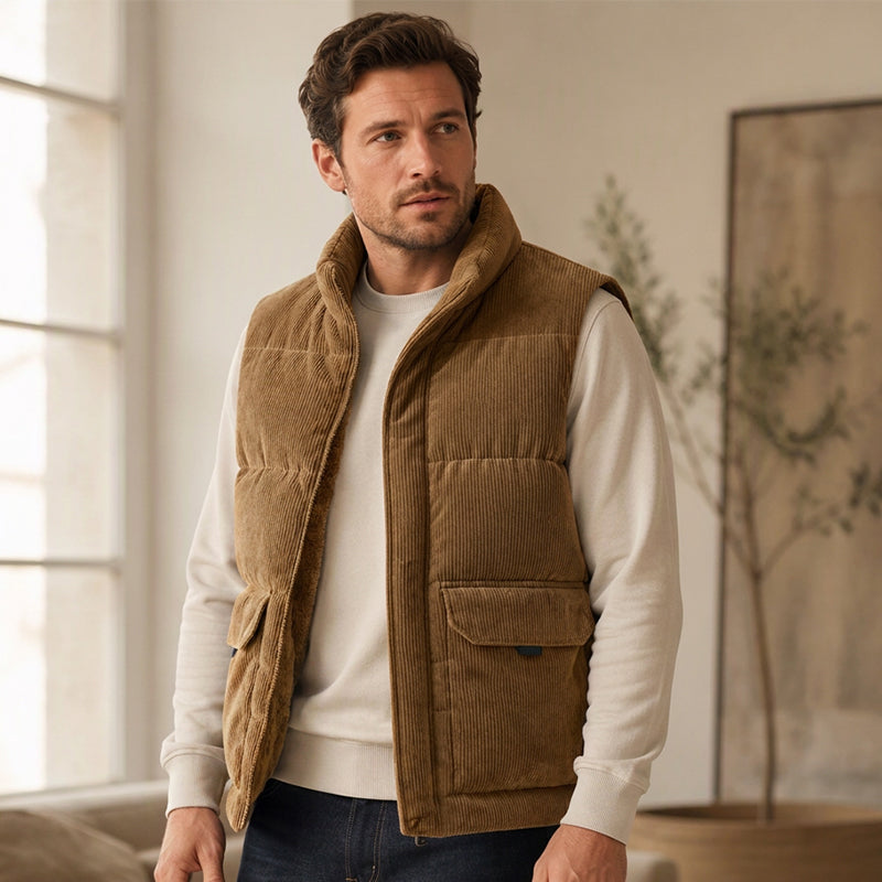 Men's Thickened Corduroy Padded Vest