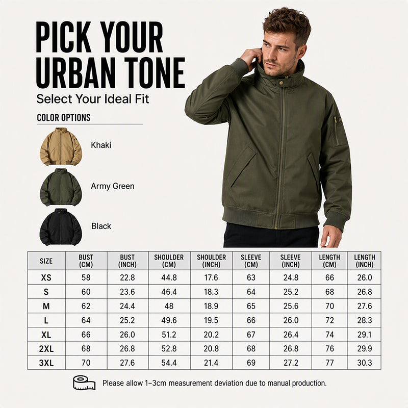 Men's Loose Plush-Lined Bomber Jacket
