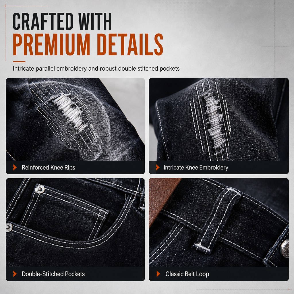 Men's Stretch Slim Fit Ripped Jeans