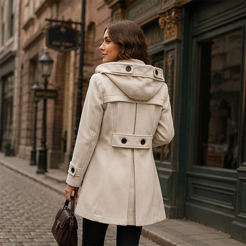 Women's Double-Breasted Hooded Pea Coat