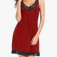 👗🌸 Elegant Lace Nightgown – V-neck, hollow lace trim, breathable cotton. 50% OFF! 🔥