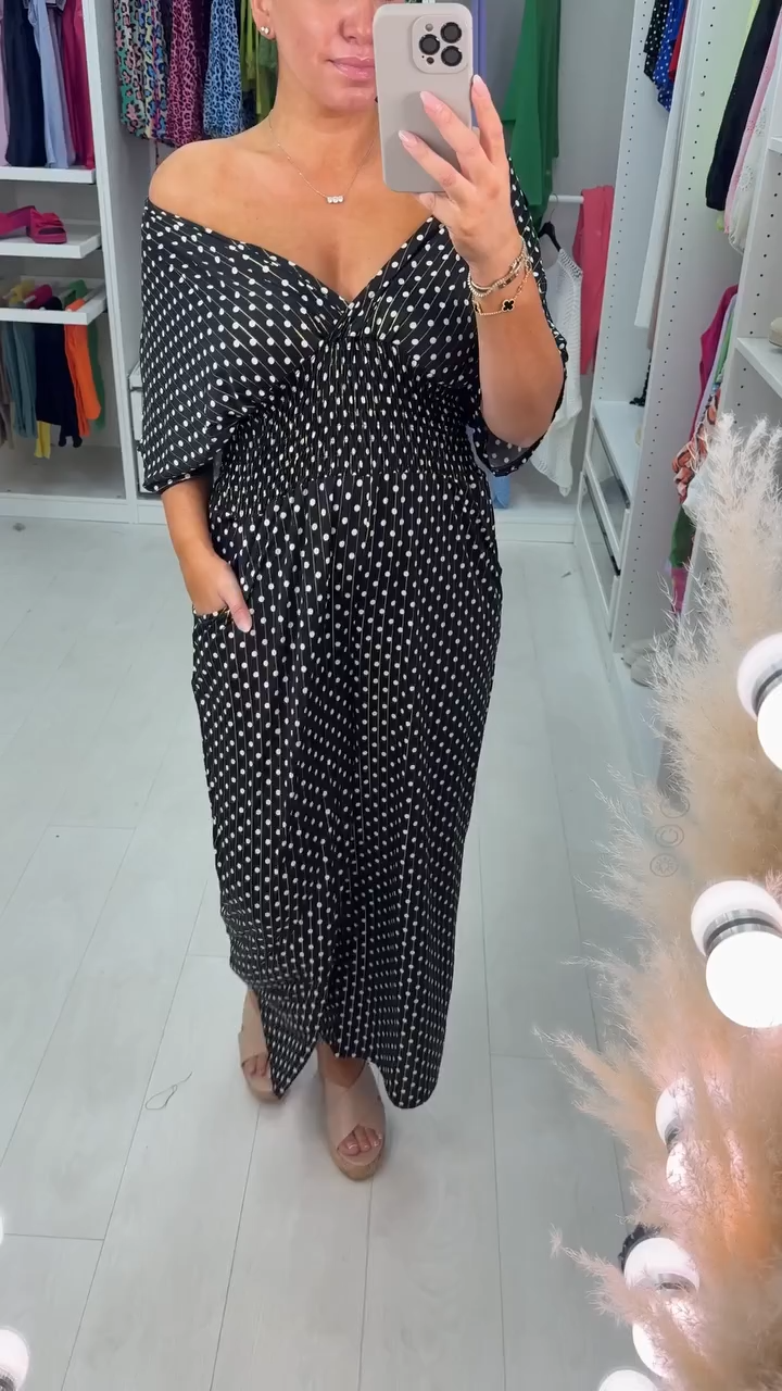 💥Hot 41%OFF💖Polka Dot Printed Elastic Waist Jumpsuit