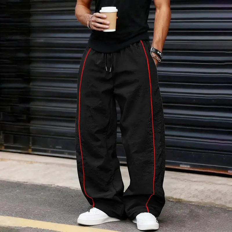 👖 50% OFF NOW! 🔥 Retro Side-Stripe Wide-Leg Trousers – High-Waisted, Comfortable Fit & Perfect for a Vintage Streetwear Look ✨