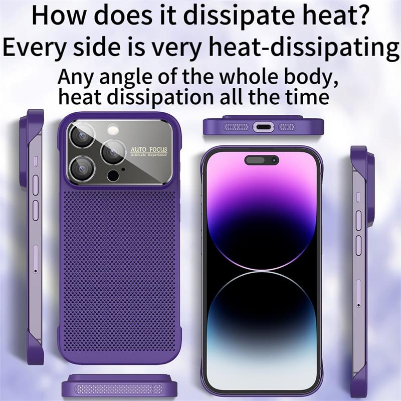 For iPhone Borderless Big Window Cooling Phone Case