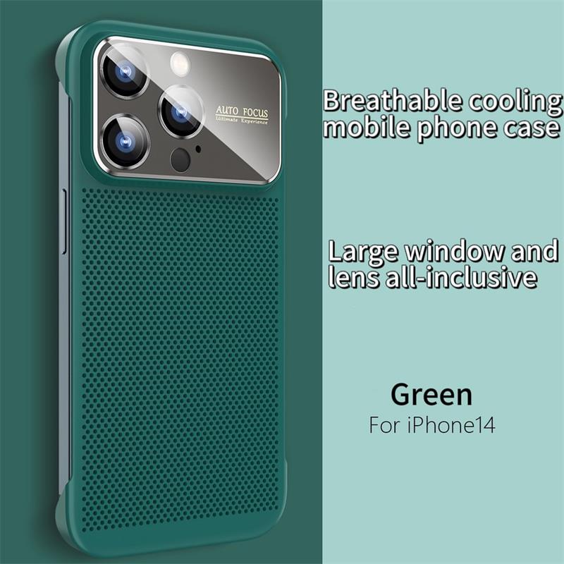 For iPhone Borderless Big Window Cooling Phone Case