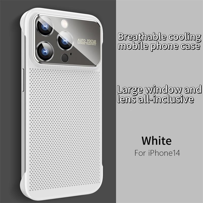 For iPhone Borderless Big Window Cooling Phone Case