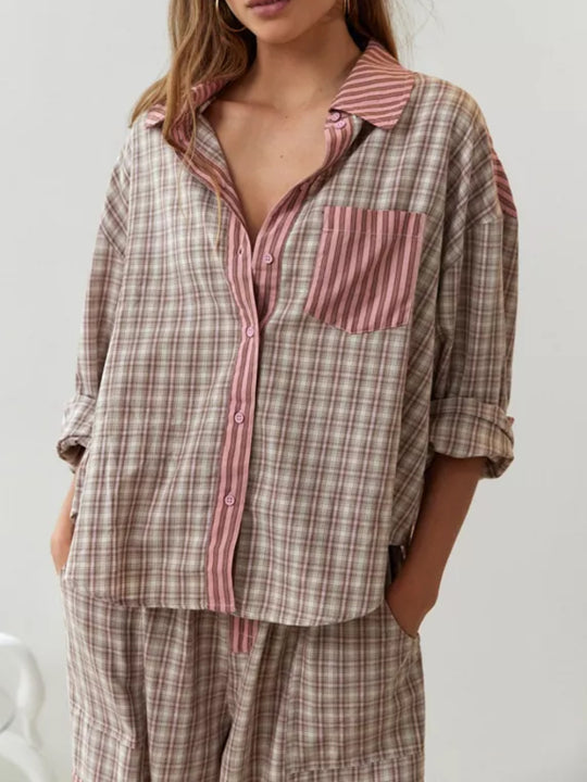 🎄KRISTMAS STOR SALG - Pink loose pyjama set (BUY 2 FREE SHIPPING)
