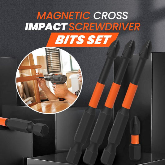 🔥Hot sale🔥Magnetic Cross Impact Screwdriver Bits Set